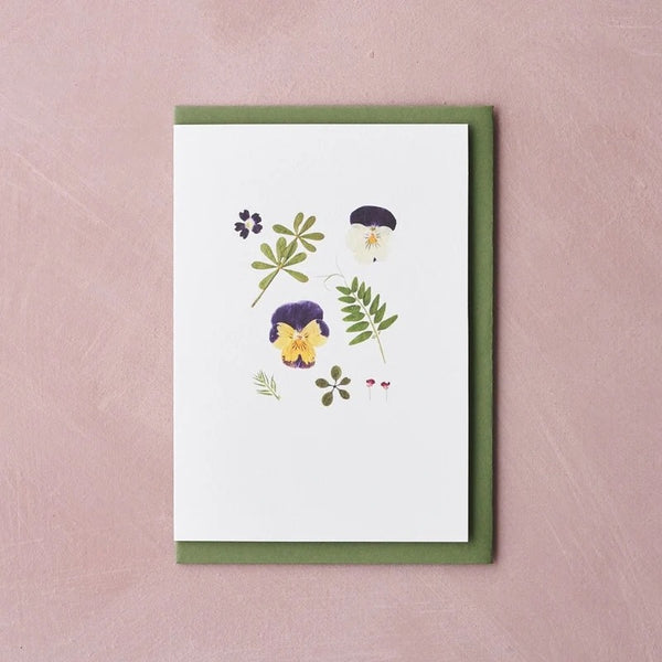 Pressed Flower Botanical Greetings Card